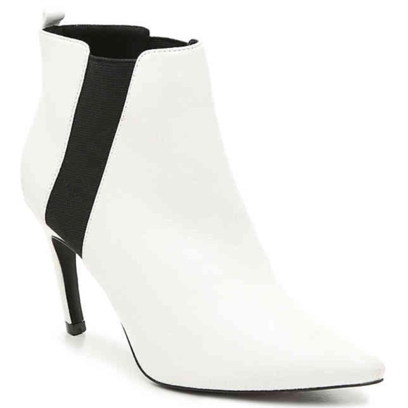 Restock! Qupid White, Black Elastic Heeled Bootie - Picture 3 of 8